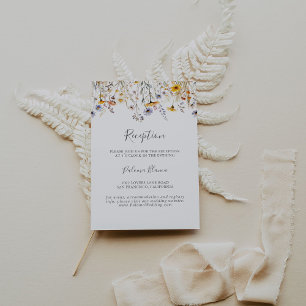 Autumn Sunshine Wildflower Wedding Reception Enclosure Card