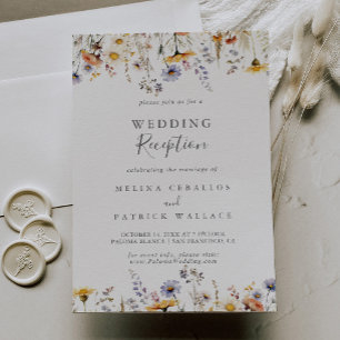 Autumn Sunshine Wildflower Wedding Reception Invitation