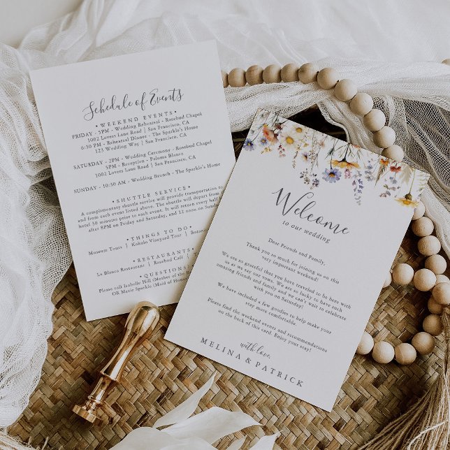 Autumn Sunshine Wildflower Wedding Welcome Letter (Creator Uploaded)
