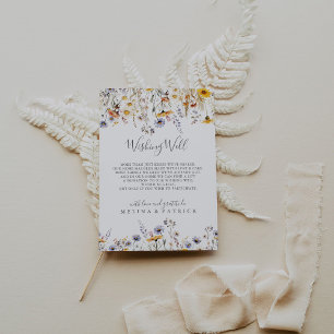 Autumn Sunshine Wildflower Wedding Wishing Well Enclosure Card