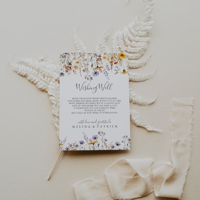 Autumn Sunshine Wildflower Wedding Wishing Well Enclosure Card (Creator Uploaded)