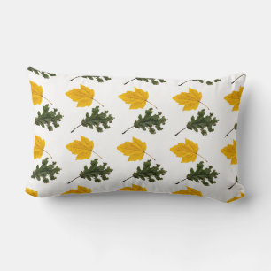 Autumn Symmetry Leaf Pattern Lumbar Cushion