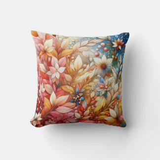 “Autumn Symphony: A Floral Illustration” Cushion