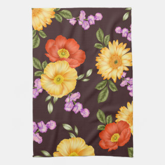 Autumn Symphony - Floral Design  Tea Towel