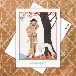 Autumn Symphony George Barbier Fashion Postcard