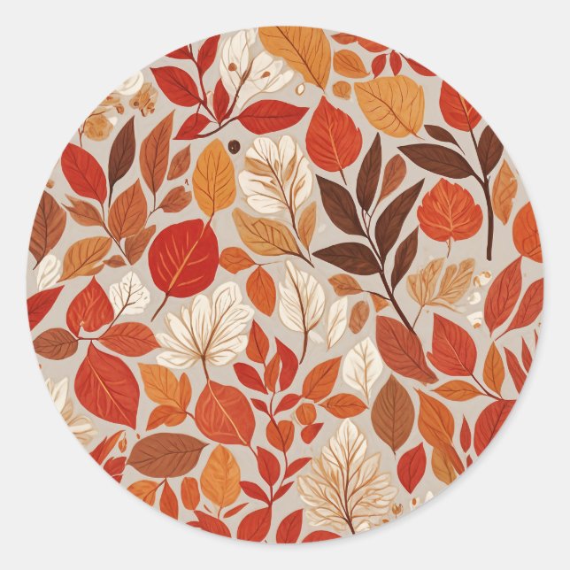 Autumn Tapestry Classic Round Sticker (Front)