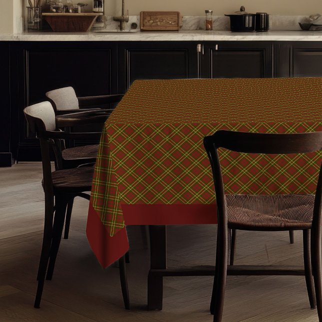 Autumn Tartan Tablecloth Elegant Chequered Style (Autumn Tartan Tablecloth Elegant Checkered Style)