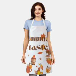 Autumn Taste Fall Harvest Apron with Coffee & Mapl
