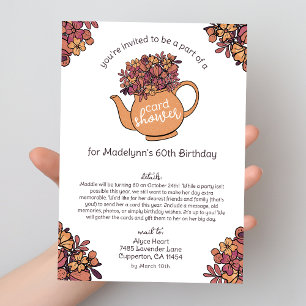 Autumn Teapot 60th Birthday Card Shower by Mail