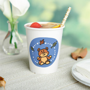 Autumn Teddy Bear Paper Cups
