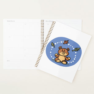 Autumn Teddy Bear Spiral Planner