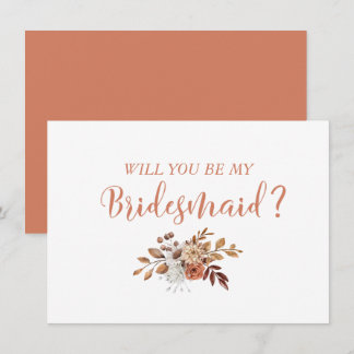 Autumn Terracotta Floral Bridesmaid Proposal
