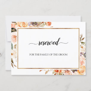 Autumn Terracotta Orange Floral Wedding Reserved Invitation