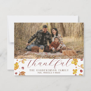 Autumn Thankful Photo Postcard