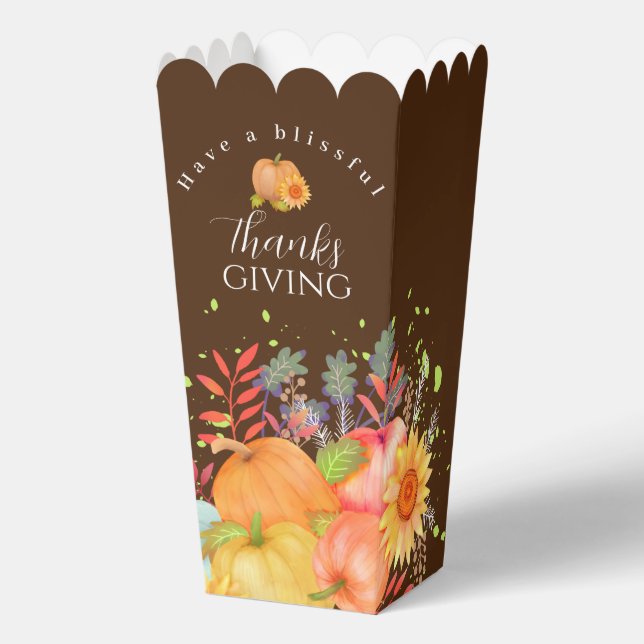 Autumn Thanksgiving Brown Favour Box (Front)