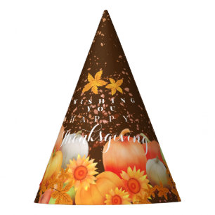 Autumn Thanksgiving Brown Party Hat