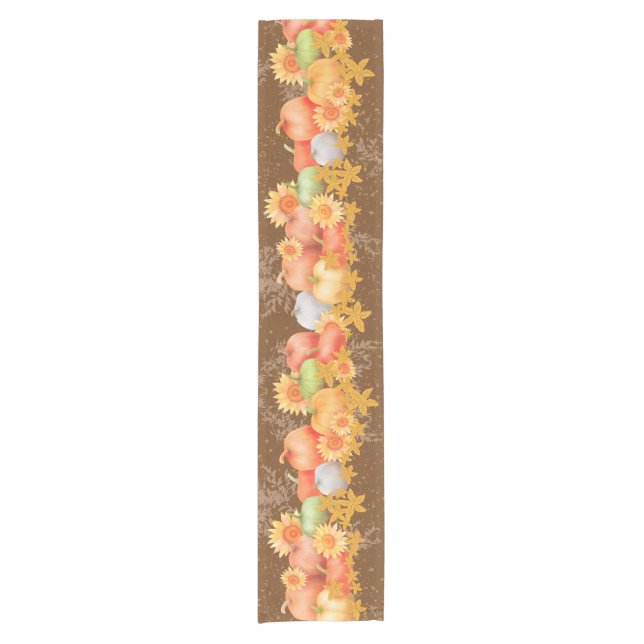 Autumn Thanksgiving Brown Table Runner (Front)
