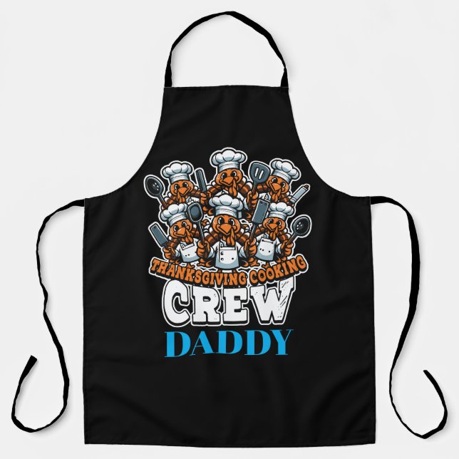 Autumn Thanksgiving Cooking Crew | Fall Holiiday Apron (Front)