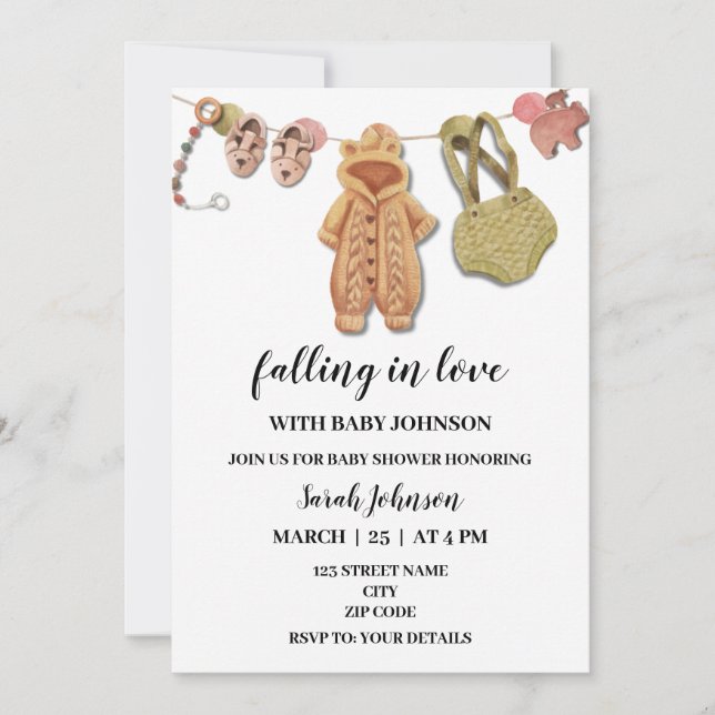 Autumn Thanksgiving fall baby shower invitation (Front)