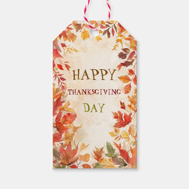 Autumn Thanksgiving Gift Tag (Front)