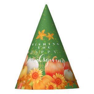 Autumn Thanksgiving Green Party Hat
