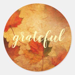 Autumn Thanksgiving Holiday Custom Classic Round Sticker