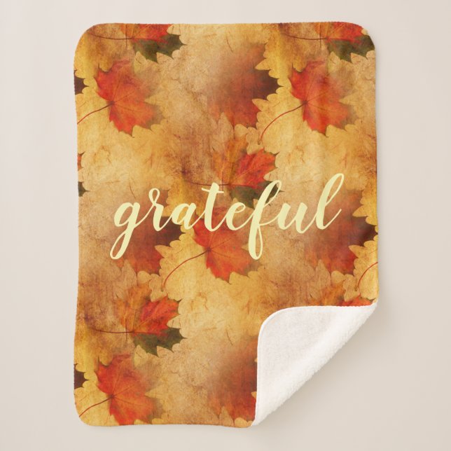 Autumn Thanksgiving Holiday Custom Sherpa Blanket (Front)