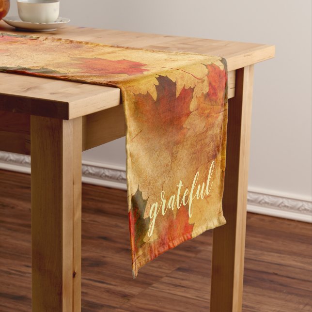 Autumn Thanksgiving Holiday Custom Short Table Runner (In Situ)