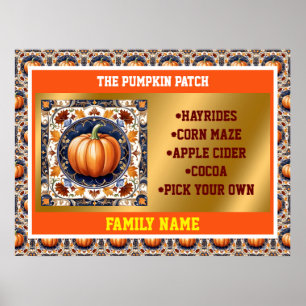 Autumn Thanksgiving Modern Pumpkin Collection Poster