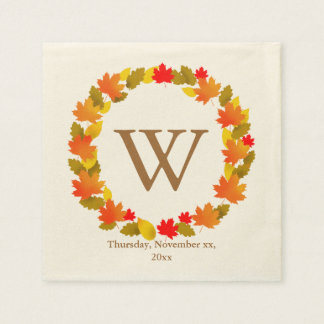 Autumn, Thanksgiving Monogram Napkin