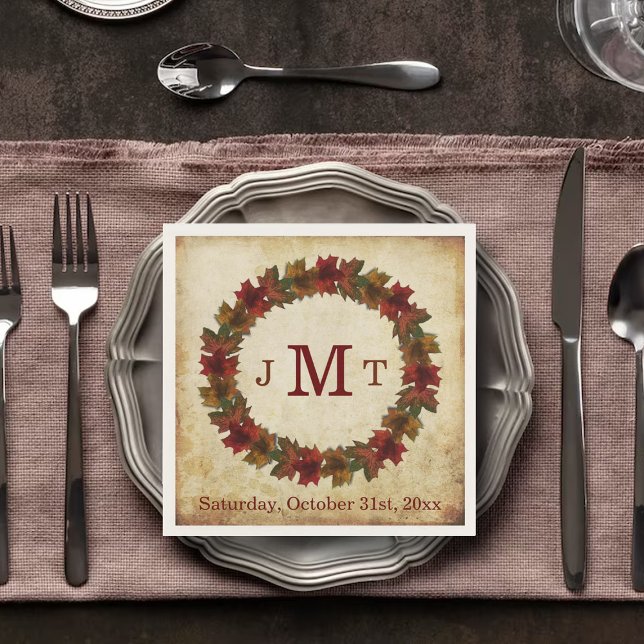 Autumn, Thanksgiving Monogram Napkin (Creator Uploaded)