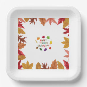 Autumn Thanksgiving Paper Plate