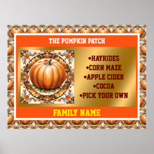 Autumn Thanksgiving Popular Pumpkin Collection Poster