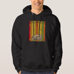 Autumn Thanksgiving Retro Cute Pig  Thanksgiving Hoodie