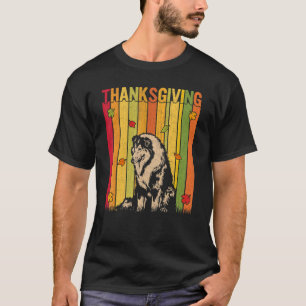 Autumn Thanksgiving Retro Cute Rough Collie Dog T-Shirt
