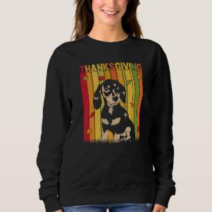Autumn Thanksgiving Retro Dachshund Dog  Thanksgiv Sweatshirt
