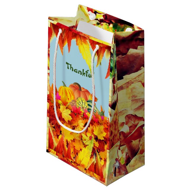 Autumn Thanksgiving Small Gift Bag (Front Angled)