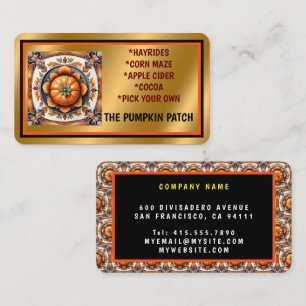 Autumn Thanksgiving Trendy Pumpkin Collection Business Card