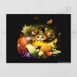 Autumn Thanksgiving Whimsical Elegant Modern Cute Postcard