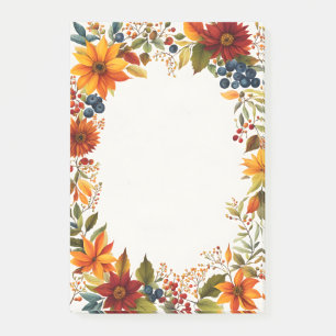 Autumn Theme Flowers & Berries Post-it Notes