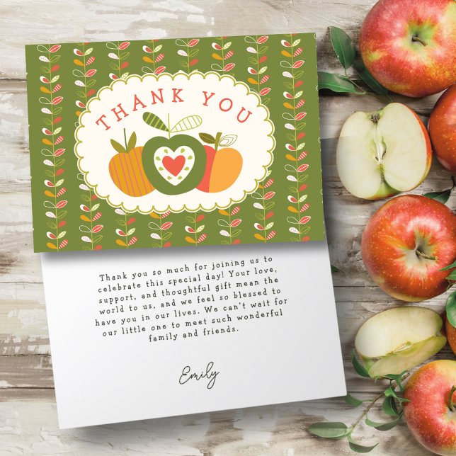Autumn Theme Pattern Gender Neutral Baby Shower  Thank You Card (Creator Uploaded)
