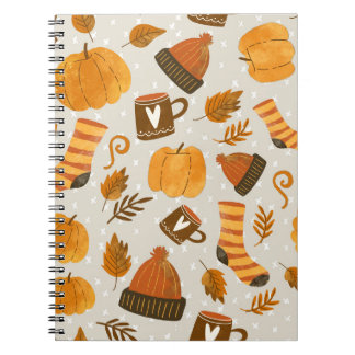 Autumn Theme Seamless Tile Pattern Notebook