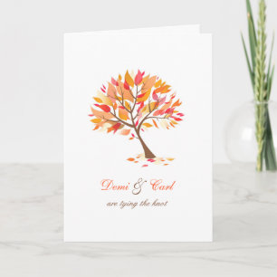 Autumn Theme Tree Folded Wedding Invitation