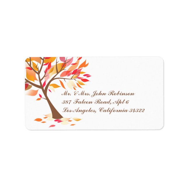 Autumn Theme Tree Shipping Labels (Front)
