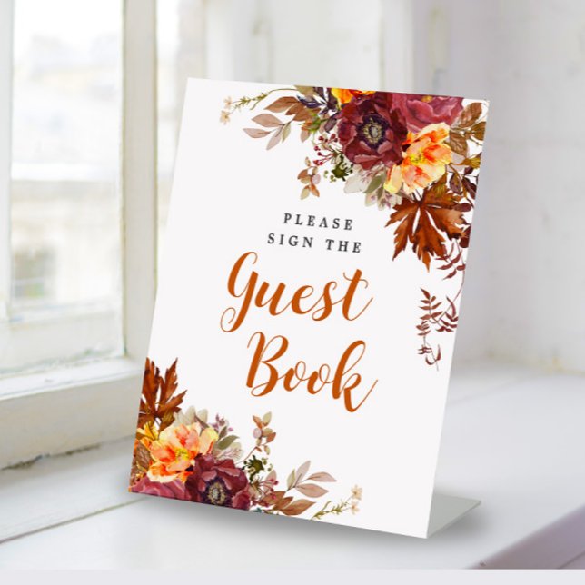 Autumn themed Guest Book Pedestal Sign (Creator Uploaded)