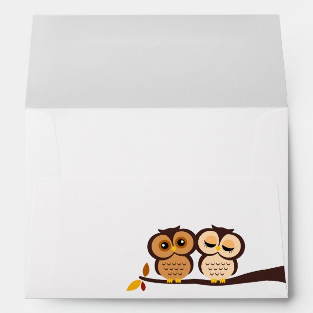 Autumn Themed Owls Wedding Envelopes (Back (Bottom))