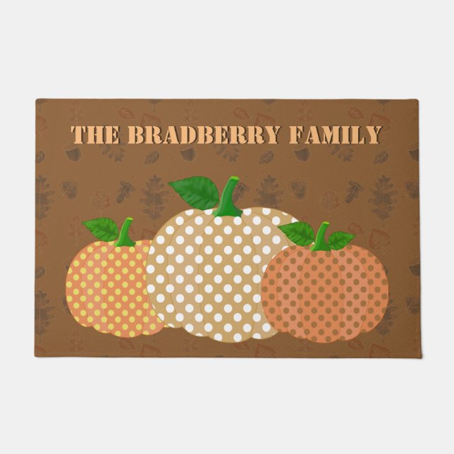 Autumn Themed Personalised Door Mat (Front)