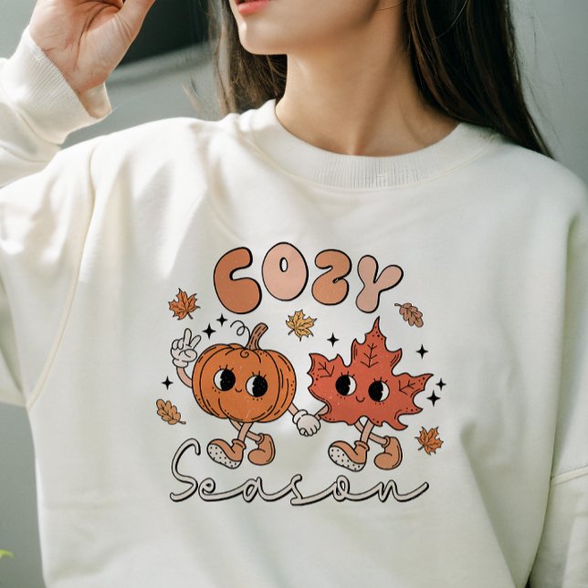 AUTUMN THEMED RETRO GROOVY COZY SEASON SWEATSHIRT (Creator Uploaded)
