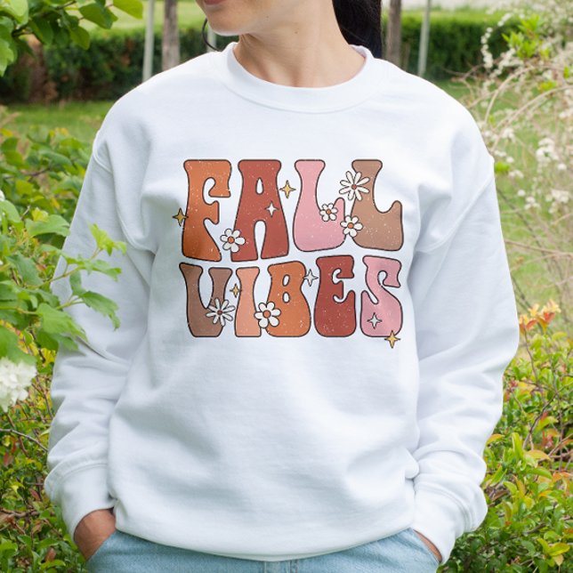 AUTUMN THEMED RETRO GROOVY FALL VIBES SWEATSHIRT (Creator Uploaded)