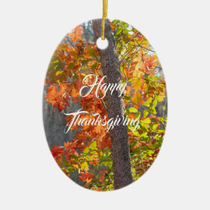 Autumn Themed Thanksgiving Ceramic Ornament